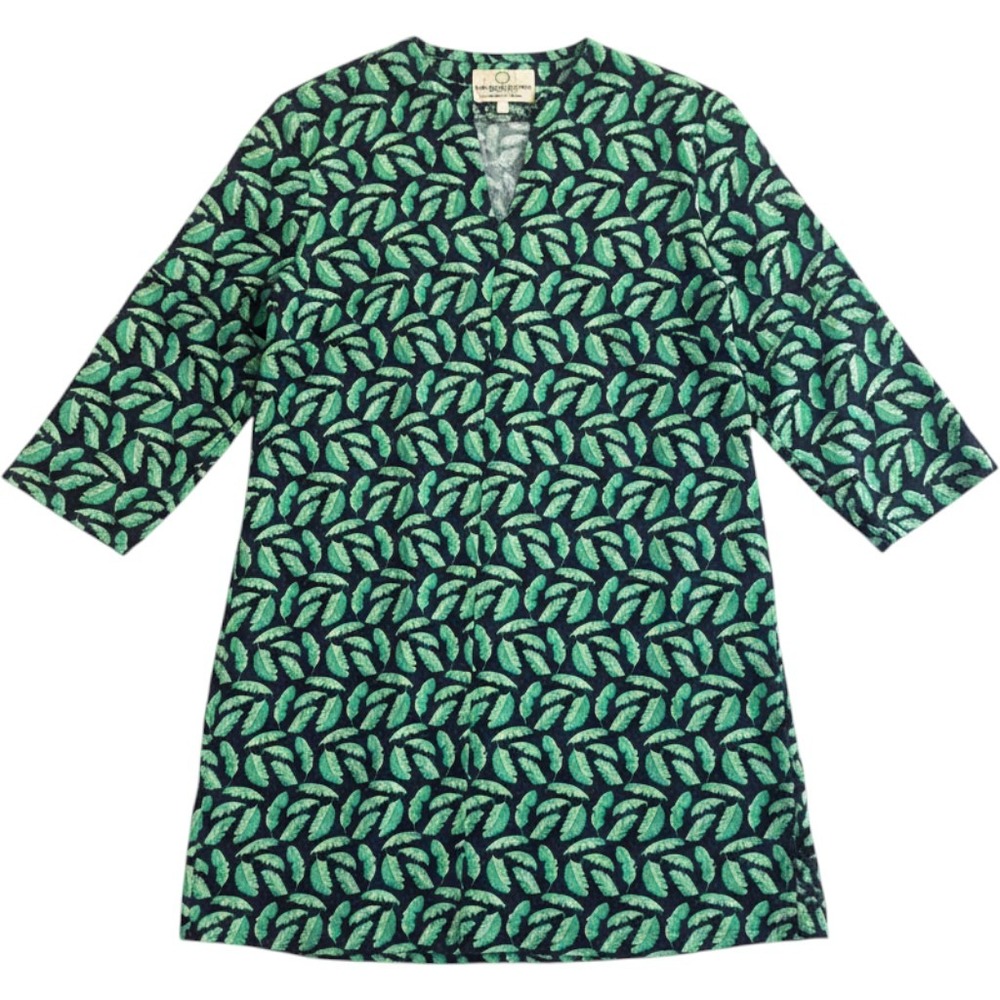 Charleston Shoe Company Swim Cover Up Cotton Leaf Print Tunic Dress Size M